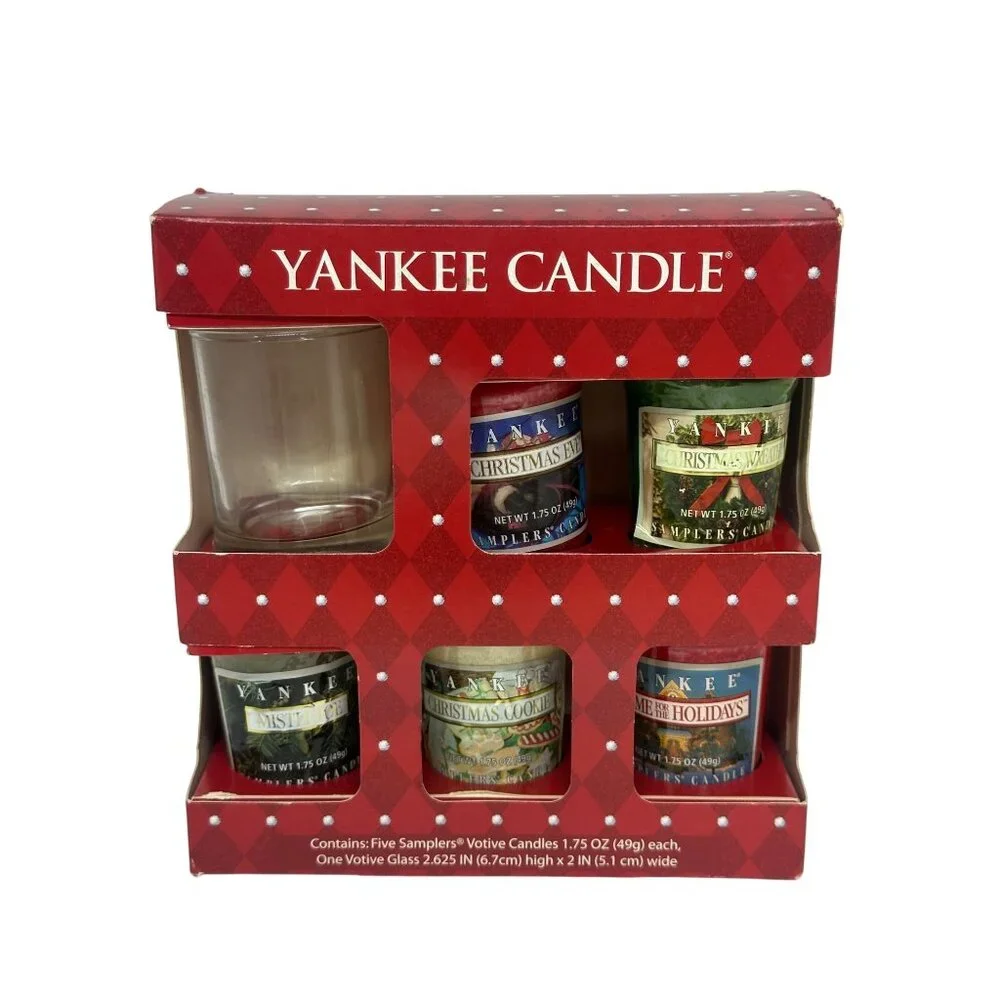NIB Retired Yankee Candle Holiday Christmas 5 Votive‎ Candle Boxed Gift Set 2006